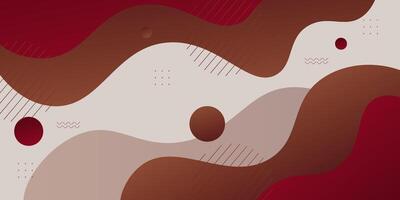 Red and brown geometric business banner design. Creative banner design with wave shape and circle background for template. Simple horizontal banner. Eps10 vector