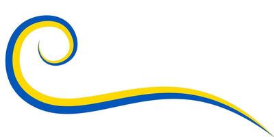A twisted ribbon in the colors of the Ukrainian flag is isolated on a transparent background. Banner for the Independence Day of Ukraine. illustration. vector