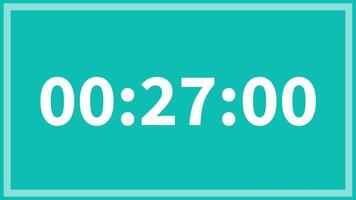 30 seconds countdown timer with white number on teal background suitable for time management, deadlines, urgency, productivity, countdown video