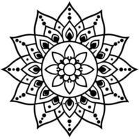 black and white mandala design, white background vector