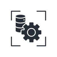 Data management icon.Editable stroke.linear style sign for use web design,logo. vector