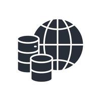 global data icon.Editable stroke.linear style sign for use web design,logo. vector