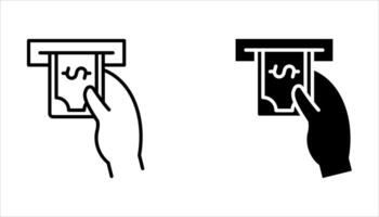 withdraw icon set on white vector