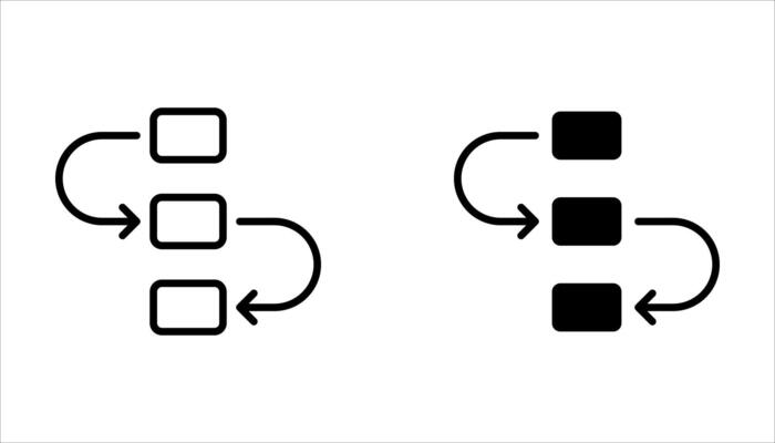 workflow icon set on white
