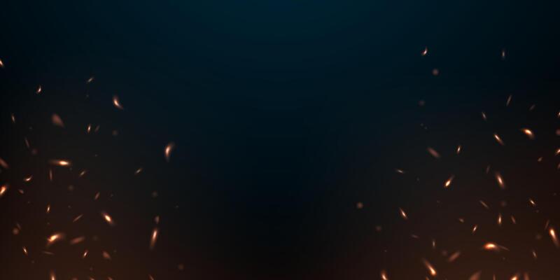 Fire sparks on a dark background