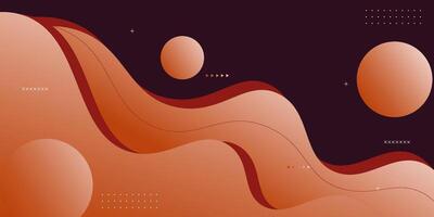 Minimalist abstract brown wave background. Modern concept background. Realistic waves with simple geometric patterns. Eps10 vector