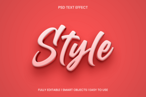 Style 3d editable text effect psd