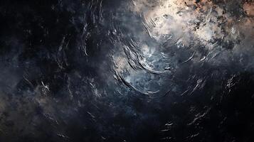 Abstract waves cascade with depth, dark hues merging into lighter tones, creating a sense of oceanic mystery and artistic expression. photo