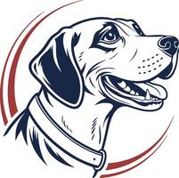 Expressive face of a dog logo vector