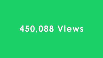 The views numbers count green screen background. video