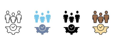 team collaboration concept line icon. Simple element illustration. team collaboration concept outline symbol design. vector