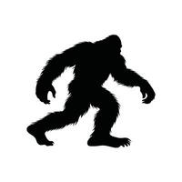 Bigfoot Silhouette Collection - Various Poses Including Mid-Stride and Walking for Folklore Designs vector