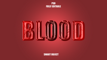 editável 3d texto efeito sangue dentro uma impressionante vermelho Projeto psd
