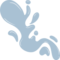Stylish light blue liquid or paint splash with rounded shapes and slight shadows on a transparent background. png