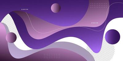 Modern purple geometric business banner design. Creative banner design with wave shape and lines as template. Simple horizontal banner vector