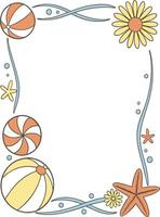 Summer frame border design vector