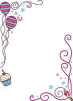 Birthday frame border design vector