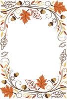 Autumnal frame border design vector