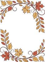 Autum frame border design vector