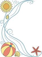 Summer Beach frame border design vector