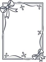 bow corner frame border design vector