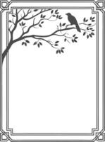 frame border design tree vector