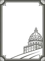 Architectural frame border design vector