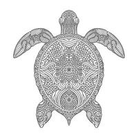 Intricate Mandala Turtle Design for Coloring Books vector