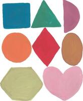 a painting of different shapes and colors vector