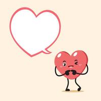 cartoon a heart character with speech bubble vector