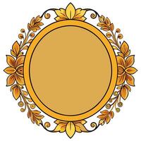 Elegant Golden Floral Circle Frame Design for Certificate or Invitation vector