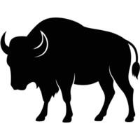 Buffalo Silhouette Art Icon Abstract Style vector