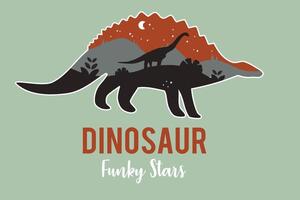 Dinosaur design with light green background t-shirt design vector