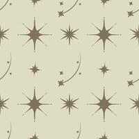 seamless pattern of gold sparkle stars in retro style. Celebration stars texture for textile, wrapping paper vector