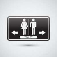 toilet sign with white background equipped with right and left arrows vector