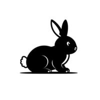 Adorable Black Rabbit Illustration. A Cute Bunny Perfect for Nature Lovers and Pet Enthusiasts. This simple yet elegant graphic is ideal for various creative projects. vector