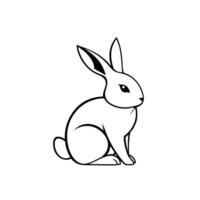 Elegant Line Art Rabbit. A Simple and Adorable Illustration of a Bunny Perfect for Graphic Projects and NatureThemed Designs. vector