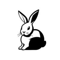 Elegant Black and White Rabbit Illustration. A captivating graphic of a rabbit perfect for logos designs and illustrations. This image is a symbol of cuteness and nature. vector
