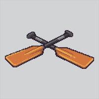 Pixel art illustration Boat Paddle. Pixelated Paddle. Wooden Boat Paddle Icon pixelated for the pixel art game and icon for website and game. old school retro. vector