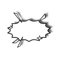 Versatile Line Art Speech Bubble with Halftone Shadow for Print vector