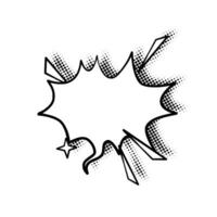 Line Art Speech Bubble with Halftone Shadow for Comics vector