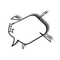 Elegant Line Art Chat Bubble with Halftone Shadow for Web vector