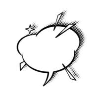 Line Art Thought Bubble with Halftone Effect vector
