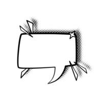 Elegant Line Art Speech Bubble with Halftone Shadow vector