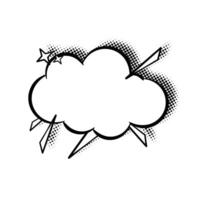 Elegant Line Art Chat Bubble with Halftone Shadow vector
