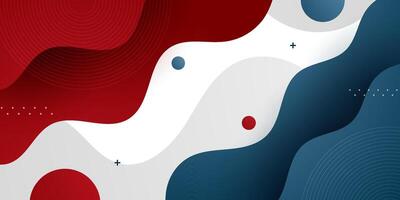 Abstract 3D business banner background. Colorful banner with red and blue wave on white background. Creative and smart background design. vector
