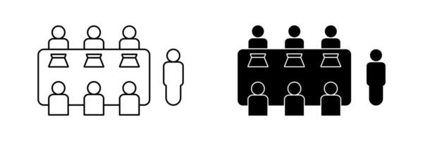 set of teamwork icons, business meeting symbols. modern design isolated on white background vector