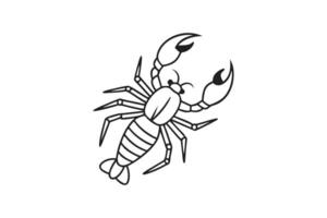 lobster illustration line art on a white background vector