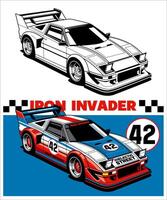 Iron Invader Racing Car Design vector