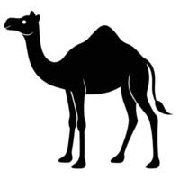 Camel Silhouette Art Icon in Dynamic Pose vector